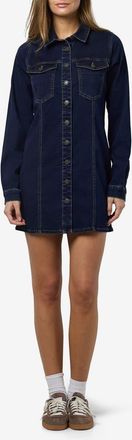 Noisy May Mine Long Sleeve Slim Denim Shirtdress in Dark Blue Denim at Nordstrom Rack, Size X-Large