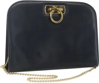 Ferragamo Pre-owned Cross Body Bags, female, Blue, Size: ONE SIZE Pre-owned Leather Crossbody Bag