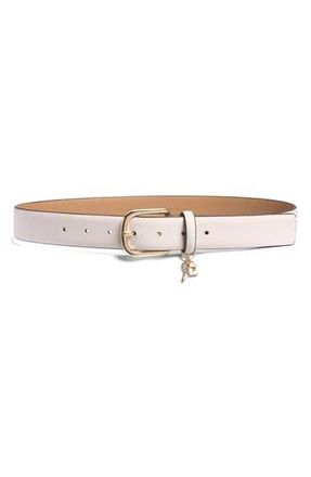 Kate Spade New York lock & key charm belt in Cream /Polished Gold at Nordstrom Rack, Size X-Small