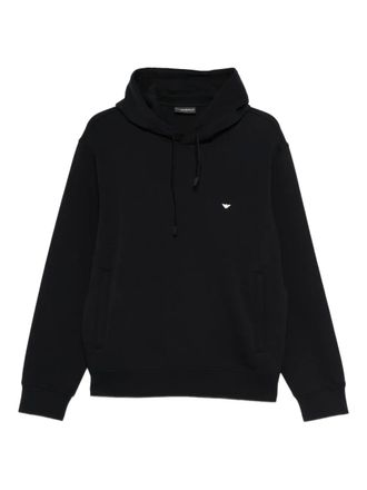 Emporio Armani logo-embroidered hoodie - Blue