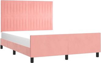 vidaXL Vidaxl - Estructura De Cama Sin Colch&oacute;n Terciopelo Rosa 140x190 Cm