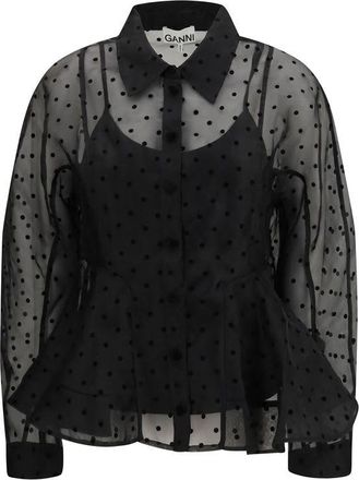 Ganni Ganni Recycled Polyester Pattern Womens Shirt