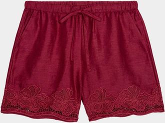 Rails Jenner Embroidered Linen Shorts