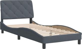 vidaXL Estructura De Cama Sin Colch&oacute;n Terciopelo Gris Oscuro 90x200 Cm Vidaxl