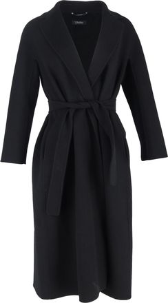 Max Mara S Max Mara Tailored Belted Coat in Black Wool