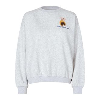 Lollys Laundry Sweatshirts, female, Gray, Size: 2XL Embroidered Sweatshirt Light Grey Melange