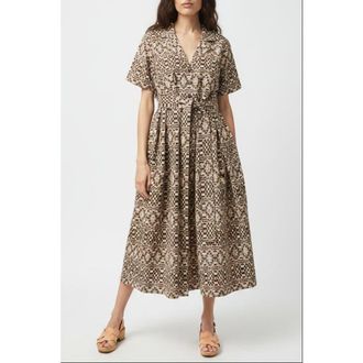 Ace & Jig Sabine Button Front Collared Midi Dress in Yesterday at Nordstrom, Size 3X-Large