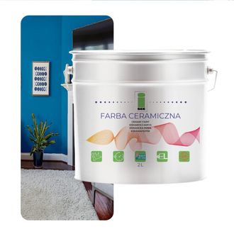 OEM Pintura Cer&aacute;mica Para Paredes, Lavable, Azul, 2 L, Resistente A Las Manchas