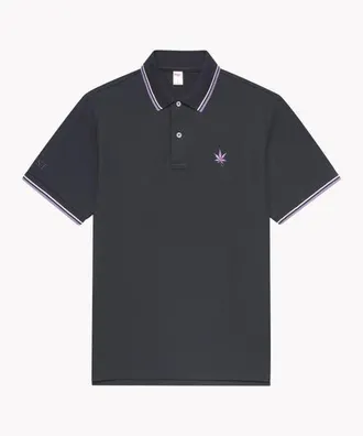 Boast 1983 Tipped Pique Polo in Black White Purple Haze at Nordstrom, Size Medium