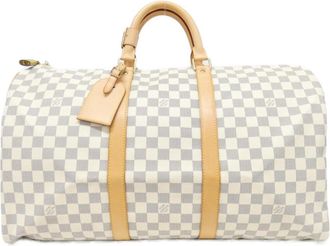 Louis Vuitton Azur Damier Azur Damier Azur Coated Canvas Boston Bag (Pre-Owned)