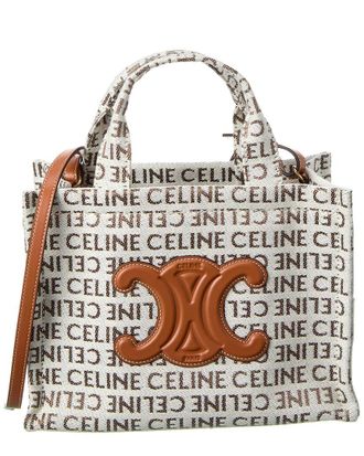 Celine Celine Cabas Thais Small Canvas Tote