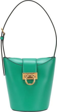 Ferragamo Gancini Leather Bucket Bag in Green at Nordstrom Rack