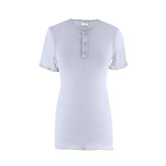 Chanel Lilac-Grey Sheer Cashmere Blend Knit Top Size XS