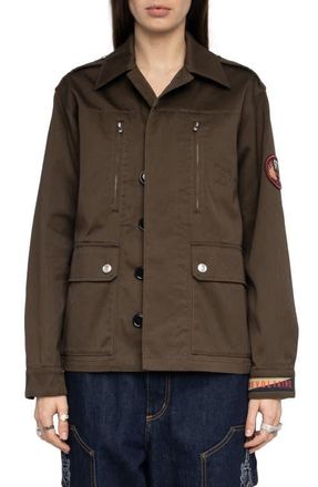 Zadig&Voltaire Cotton Twill Utility Jacket in Moss at Nordstrom, Size X-Small