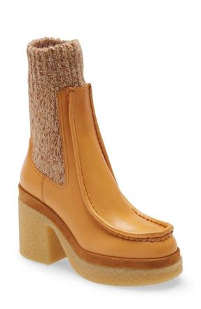 Chlo&eacute; Jamie Platform Chelsea Boot in Camel at Nordstrom, Size 10Us