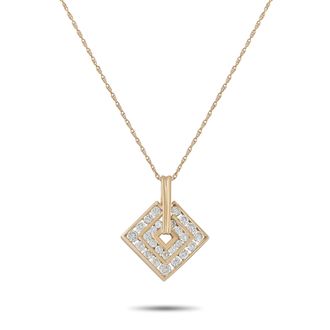 Luxury Bazaar 14K Yellow Gold 0.50ct Diamond Pendant Necklace MF03-071626