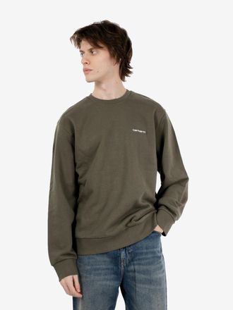 Carhartt Work in Progress Script Embroidery Sweat leaf / white