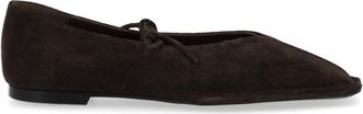 Alohas Sway Pointed Leather Bow Flats