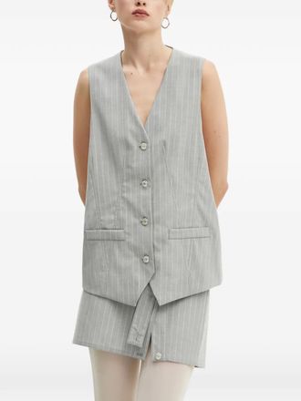 Moschino pinstripe-pattern button-fastening waistcoat - women - Fabric - 38 - Grey