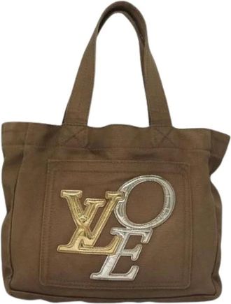 Louis Vuitton Pre-owned Tote Bags, female, Brown, Size: ONE SIZE Pre-owned Vintage Canvas Tote Bag
