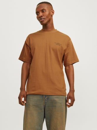 Jack & Jones Rundhalsshirt JACK & JONES JPRBLACHAD BRANDING SS CREW NECK TEE SN, Herren, Gr. XS, braun (nuthatch), Jersey, Obermaterial: 95% Baumwolle, 5% Elasthan
