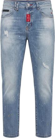 Philipp Plein New Tapered Fit Jeans Basic - Heren - Slim Fit Jeans - Blauw - W36 - Katoen - Jeans