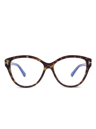 Tom Ford Eyewear shield full-rim eyeglasses - unisex - Acetate - 54 - Brown