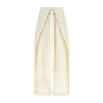 Darkpark Darkpark - Stella Tie Front Pants - Dames - Broeken - Wit - Maat: XS Katoen
