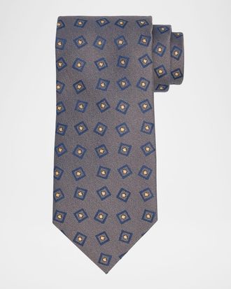 Charvet Men & apos;s Square-Print Silk Tie