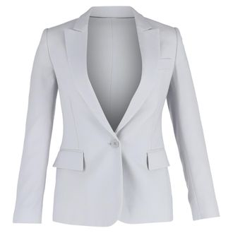Stella McCartney Stella McCartney Enkelzijdige Blazer met Zakken in Lichtblauwe Viscose
