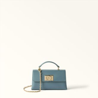 Furla 1927 Borsa Mini M Cloud Blue Blu Pelle Stampata Donna