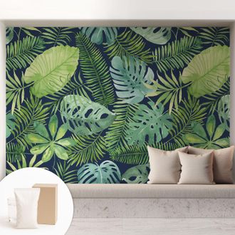 Tulup Carta Da Parati - Fotomurale In Vlies - Per Decorazione Pareti - Per La Cucina Camera Da Letto Per La Soggiorno Foglie Tropicali 208x146 Cm