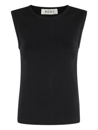Róhe ribbed sleeveless top - women - Spandex/Elastane/Organic Cotton - 40 - Black