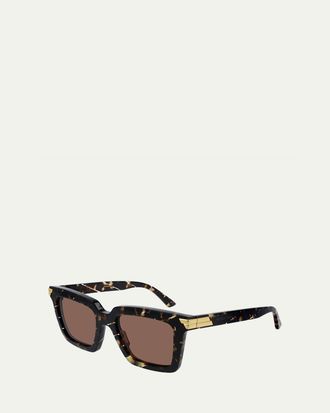 Bottega Veneta Chunky Square Acetate Sunglasses
