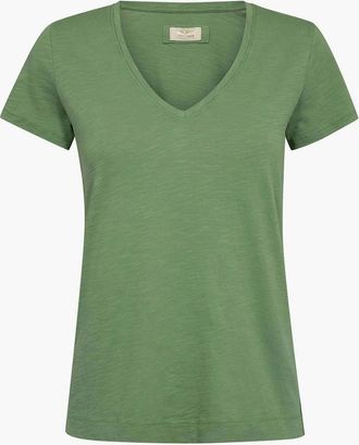 Mos Mosh Mos Mosh Womens Arden organic V neck short sleeve tee - Green - Size: 18/16