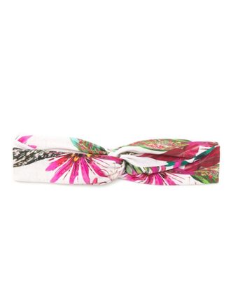 Lygia & Nanny Bethania floral-print twisted head band - women - Polyamide/Spandex/Elastane - One Size - Neutrals