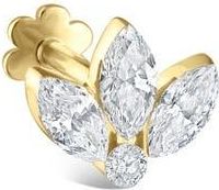 Maria Tash Invisible Diamond Lotus Threaded Stud Earring in Yellow Gold at Nordstrom, Size 4