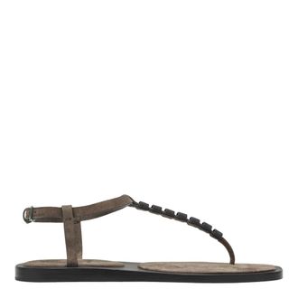 Brunello Cucinelli Brunello Cucinelli, Flat Sandals, female, Brown, Size: 10 US Sandal