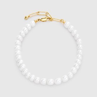 Monica Vinader Gold Nomade Pearl Bracelet Pearl
