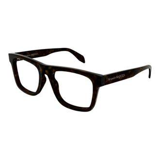 Alexander McQueen Mens Black Square Eyeglass Frames AM0357O 002