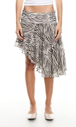 Lioness Legacy Chiffon Midi Skirt in Zebra at Nordstrom, Size X-Large