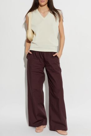 Fabiana Filippi Top With Lurex Thread At The Neckline, Womens, Cream