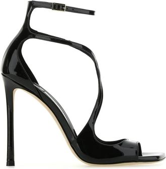 Jimmy Choo London Sandalen met hoge hakken - Dames - Sandalen met hakken - Zwart - 41 EU - Leer - Schoenen