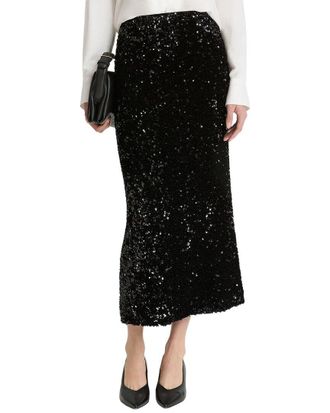 Vince Sequins On Velvet Column Maxi Skirt