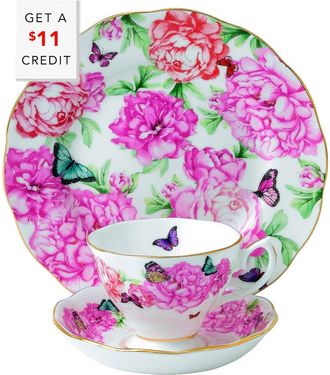 Royal Albert Miranda Kerr For Royal Albert Gratitude 3Pc Teacup And Saucer Set With $11 Credit