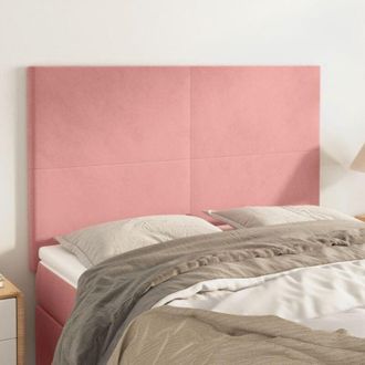 vidaXL Cabeceros 4 Unidades Terciopelo Rosa 72x5x78/88 Cm Vidaxl