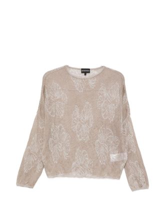 Emporio Armani bestickter Rundhalspullover
