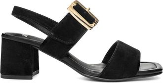 Ara Brighton Sandal - Dames - Sandalen met hakken - Zwart - 40 EU - Leer - Schoenen