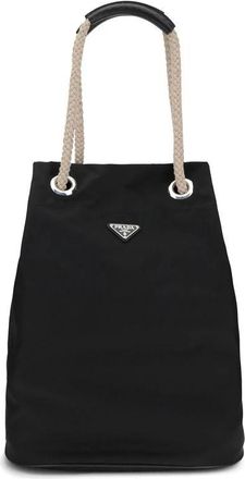 Prada Shoulder Bags, female, Black, Size: ONE SIZE Medium Mariner Re-Nylon Bucket Bag