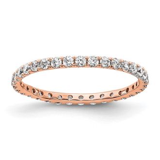 Diamond2Deal 14k Rose Gold Polished U-Shared Prong 1/2 Ct Diamond Eternity Band Ring